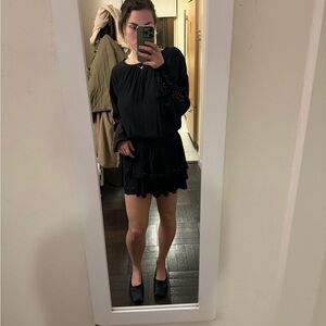 Ramy Brook Black Silky Studded Dress